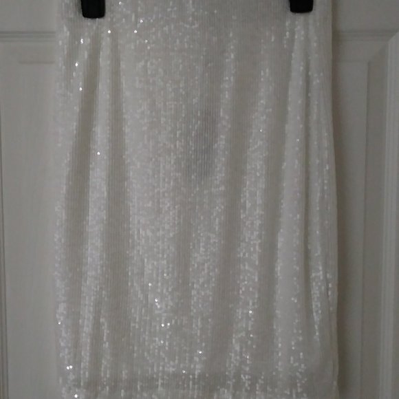 Cable & Gauge Skirts Cable And Gauge Sequined White Skirt Xs Poshmark